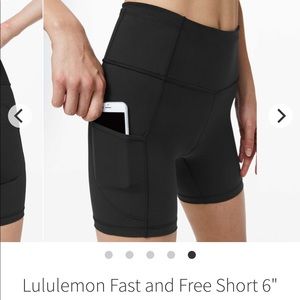 Lululemon Fast and Free shorts 6”